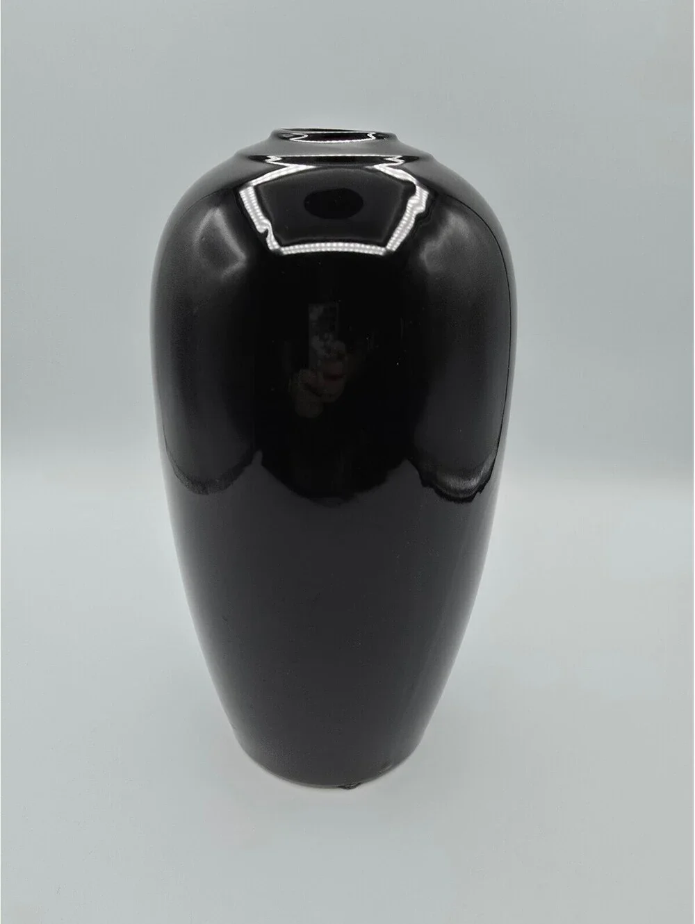 Vintage Srednick Collection Black Ceramic Vase Japan 1980s Modernist 10.5